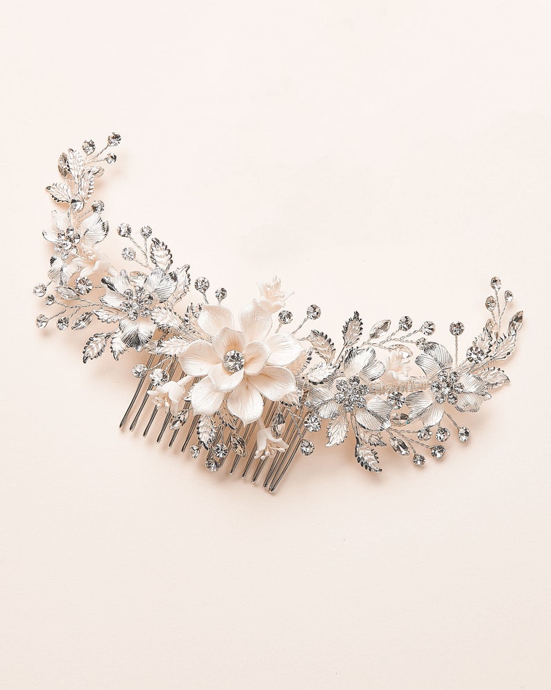 Gold Bridal Hair Comb Floral Gold Hair Comb Gold Headpiece Etsy