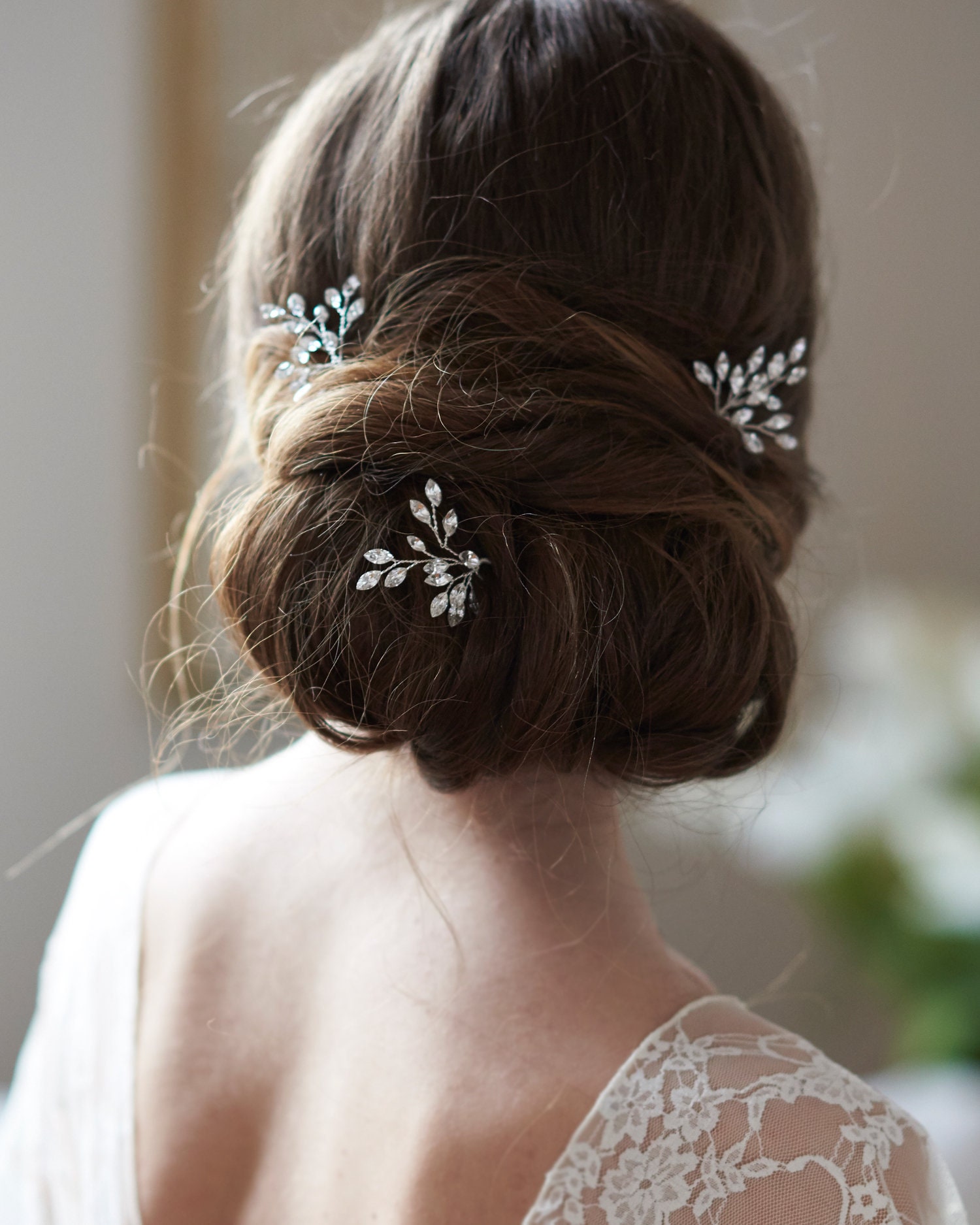 NEW Rhinestone Crystal Clip Hair Claw Hairpin Wedding Bridal Elegant Silver USA 
