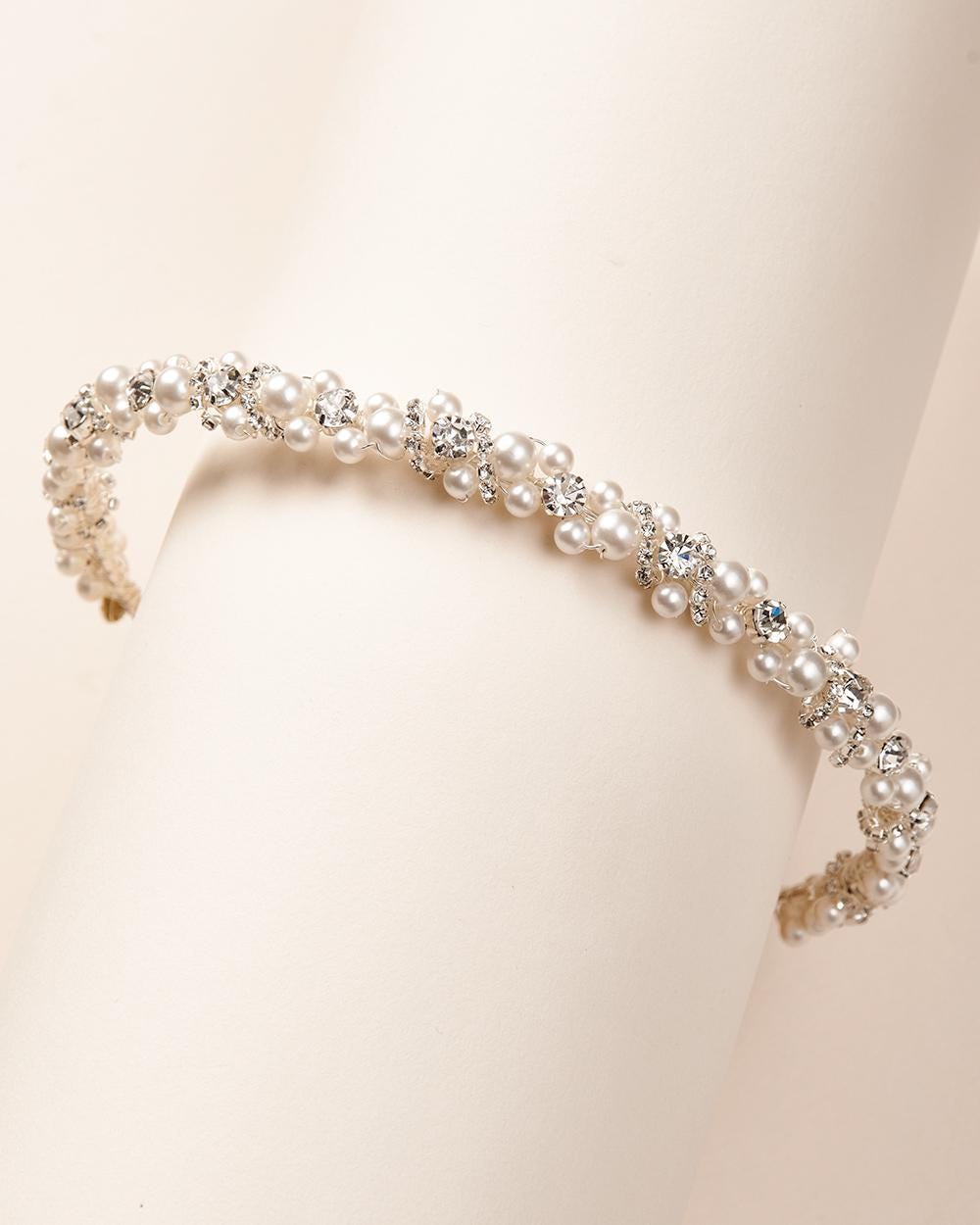 Pearl & Crystal Bridal Headband * Delicate Bridal Headband * Pearl Wedding Headband * Crystal Wedding Headband * Chic Bridal Headband * 3479