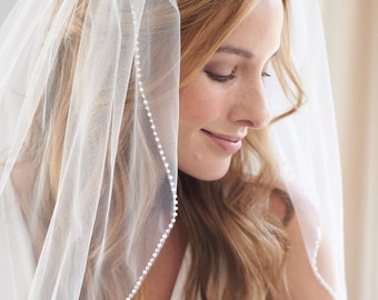 Wedding Veil • Pearl Veil • Cathedral Wedding Veil • Ivory Veil • Fingertip Veil • Cathedral Veil • Short Veil • Pearl Wedding Veil • 5046