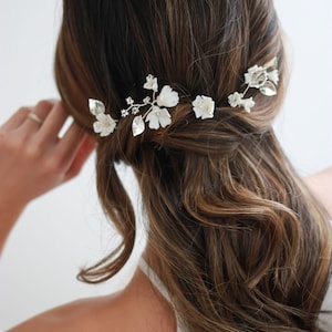 Floral Bridal Hair Pin, Flower Wedding Hair Pin, Rhinestone Hair Pin, Bridal Hairpin, Hair Pin for Wedding, Bridal Hair Accessory 2860 image 2