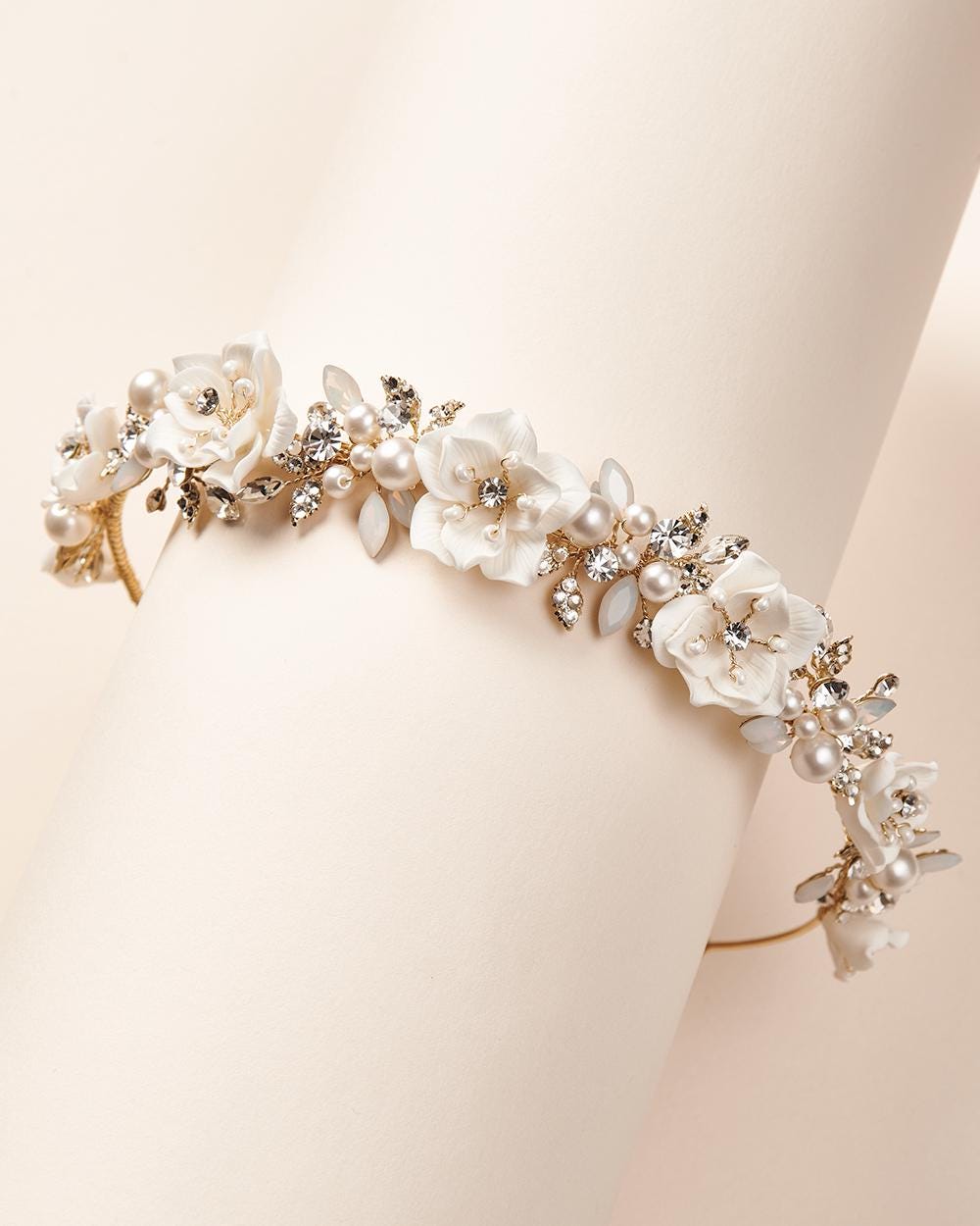 Flower Headband • Pearl & Crystal Wedding Headband • Bridal  display picture 3