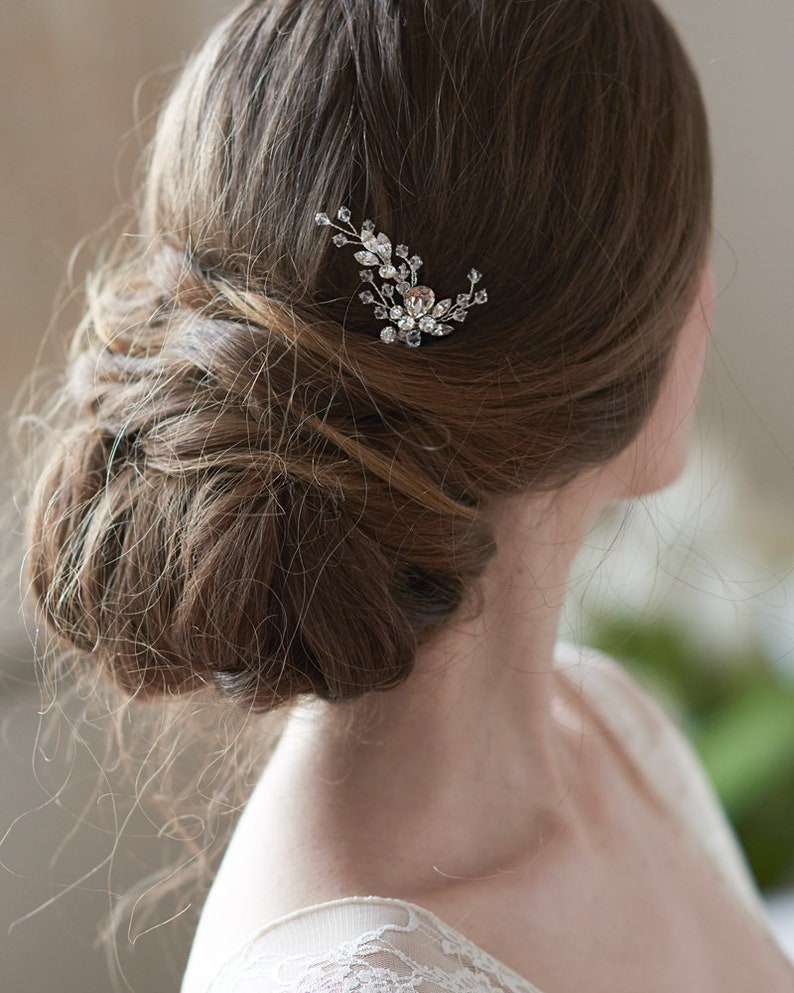 Crystal Bridal Hair Pin,Wedding Hairpin,Hair Pin for Bride, Crystal Hair Accessory, Crystal Hairpiece, Bridal Headpiece TP-7091 image 2