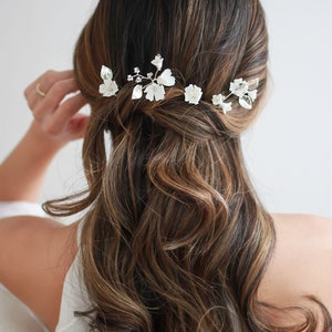 Floral Bridal Hair Pin, Flower Wedding Hair Pin, Rhinestone Hair Pin, Bridal Hairpin, Hair Pin for Wedding, Bridal Hair Accessory 2860 image 3
