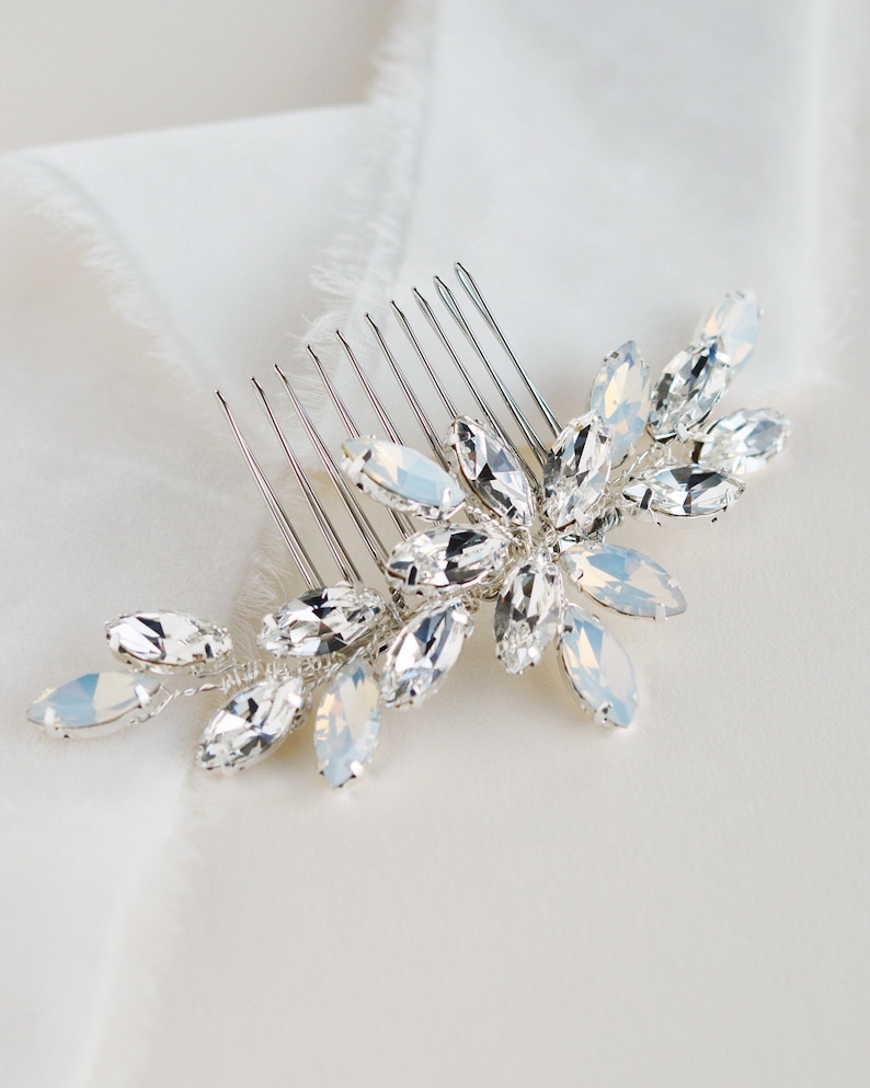 Opal Wedding Comb Wedding Comb ~ TC-2435 Opal and Crystal Bridal Hair Comb Bridal Comb Opal /& Crystal Bridal Comb Wedding Hair Comb