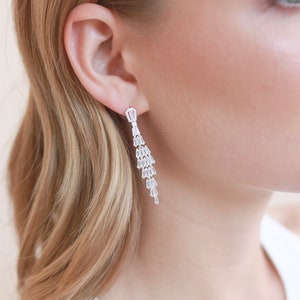 Hochzeit Ohrringe • Hochzeit Ohrringe für Bräute • CZ Hochzeit Ohrringe • Braut Ohrringe • Statement Ohrringe • 4344
