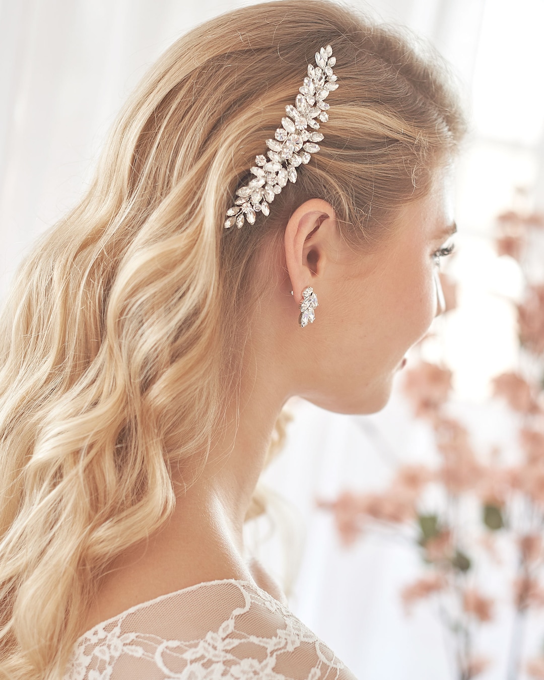 Crystal Bridal Hair Clip Crystal Wedding Hair Clip Silver Etsy