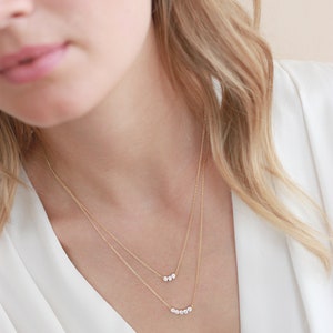 Minimalist Necklace Necklaces for Women Gifts for Her Double Strand Necklace Layered Necklace Dainty Necklace CZ Necklace 1756 image 3