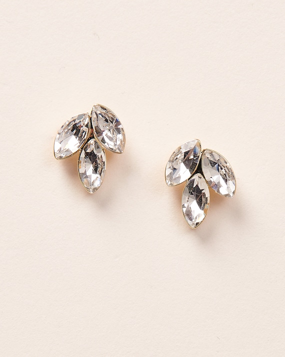 Floral Bridal Earrings, Floral Wedding Studs, Floral Bridal
