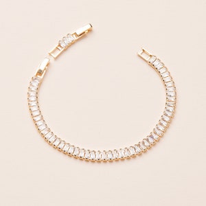 CZ Wedding Bracelet • Cubic Zirconia Bridal Bracelet • Gold Bridal Bracelet • Bracelet • Gold CZ Bracelet • Bride • 4917