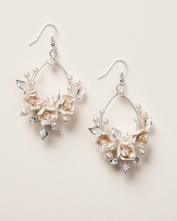 Floral Hoop Earrings for the Bride | Emmaline Bride Wedding Blog