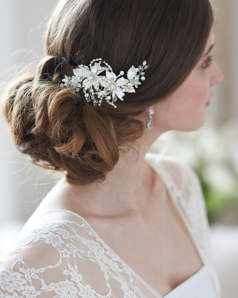 Rose Gold Bridal Hair Clip Rose Gold Wedding Hair Clip Etsy