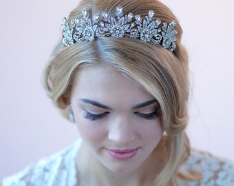 Vintage Wedding Crown, Rhinestone Bridal Tiara, Vintage Wedding Tiara, Princess Wedding Crown, Princess Tiara,Bridal Hair Accessory ~TI-3270