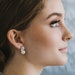 Austrian Imitation Pearl Snow Flower Bridal CZ Stud Earrings