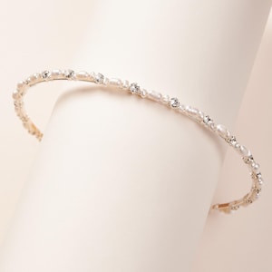 Pearl & Rhinestone Bridal Headband • Wedding Headpiece • Bridal Hair Accessories • Pearl Wedding Headband • Freshwater Pearl Headband • 3472
