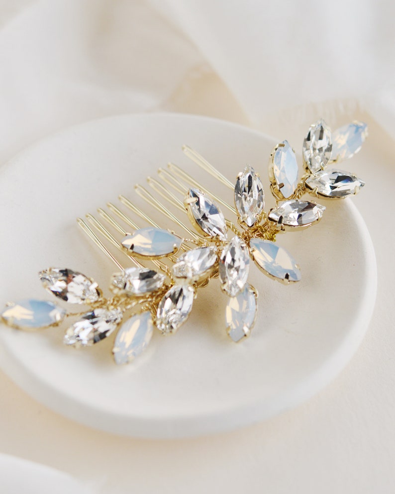 Opal Wedding Comb Wedding Comb ~ TC-2435 Opal and Crystal Bridal Hair Comb Bridal Comb Opal /& Crystal Bridal Comb Wedding Hair Comb