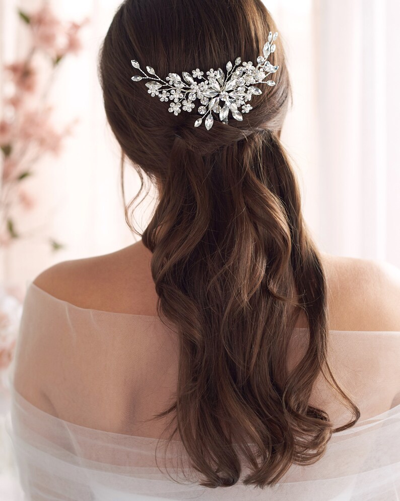 Bridal Hair Comb Rhinestone Wedding Comb Pearl Hair Etsy