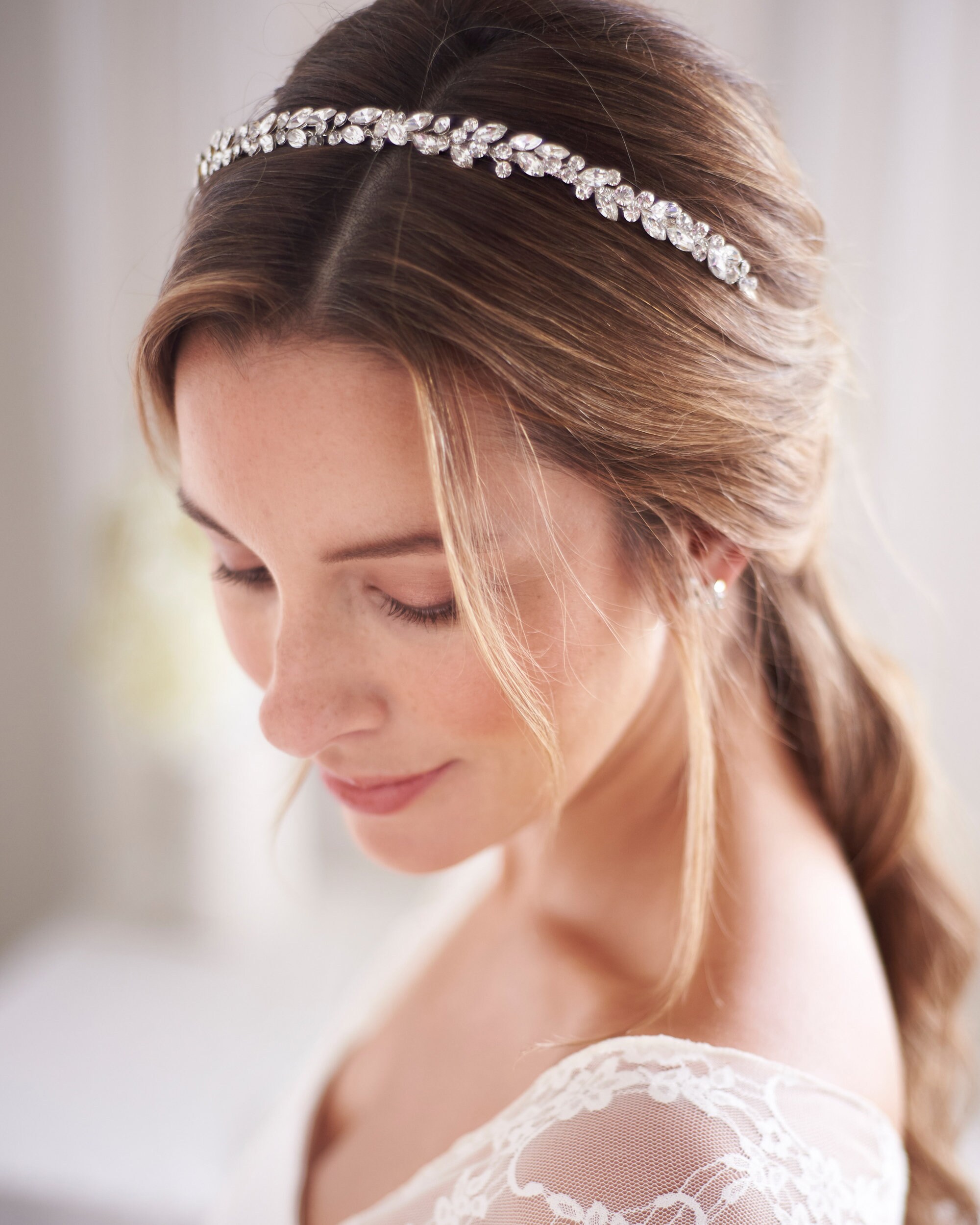 Rose Crystal Rhinestone Bridal Hair Headband Headpiece Jewelry Tiara Prom T906 