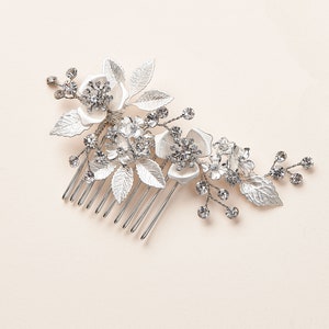 Floral Bridal Comb, Floral Wedding Hair Comb, Bridal Hair Comb, Floral Bridal Hair Accessory, Wedding Hair Accessory, Floral Comb 2437 image 4