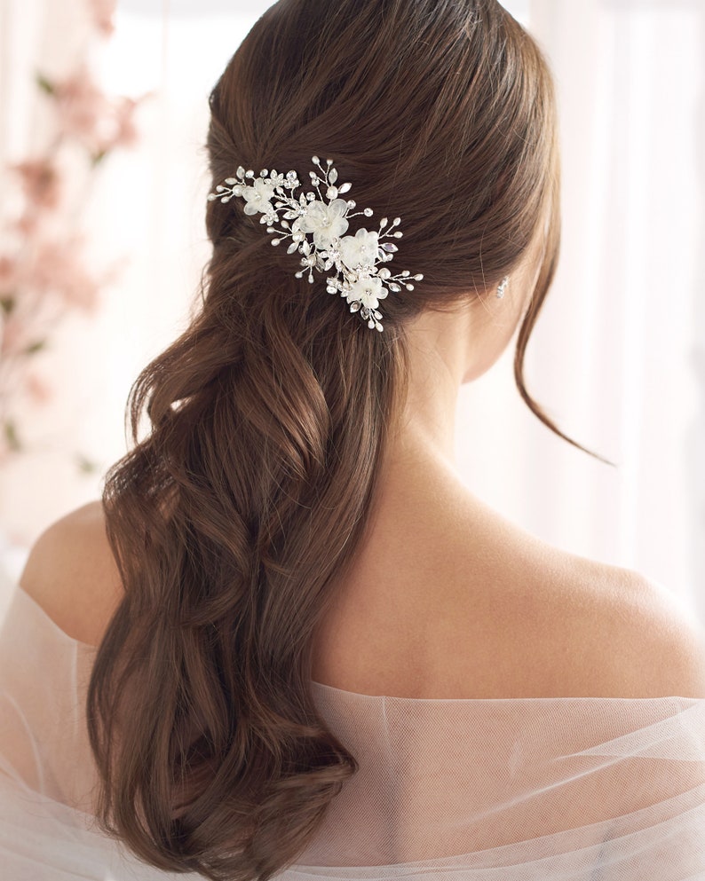 Floral Wedding Hair Clip Pearl Bridal Hair Clip Floral Pearl Etsy