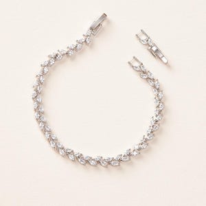 Floral Bridal Bracelet • Floral CZ Wedding Bracelet • Elegant CZ Wedding Bracelet • Bridal Jewelry • Vine Inspired Wedding  Bracelet • 4935