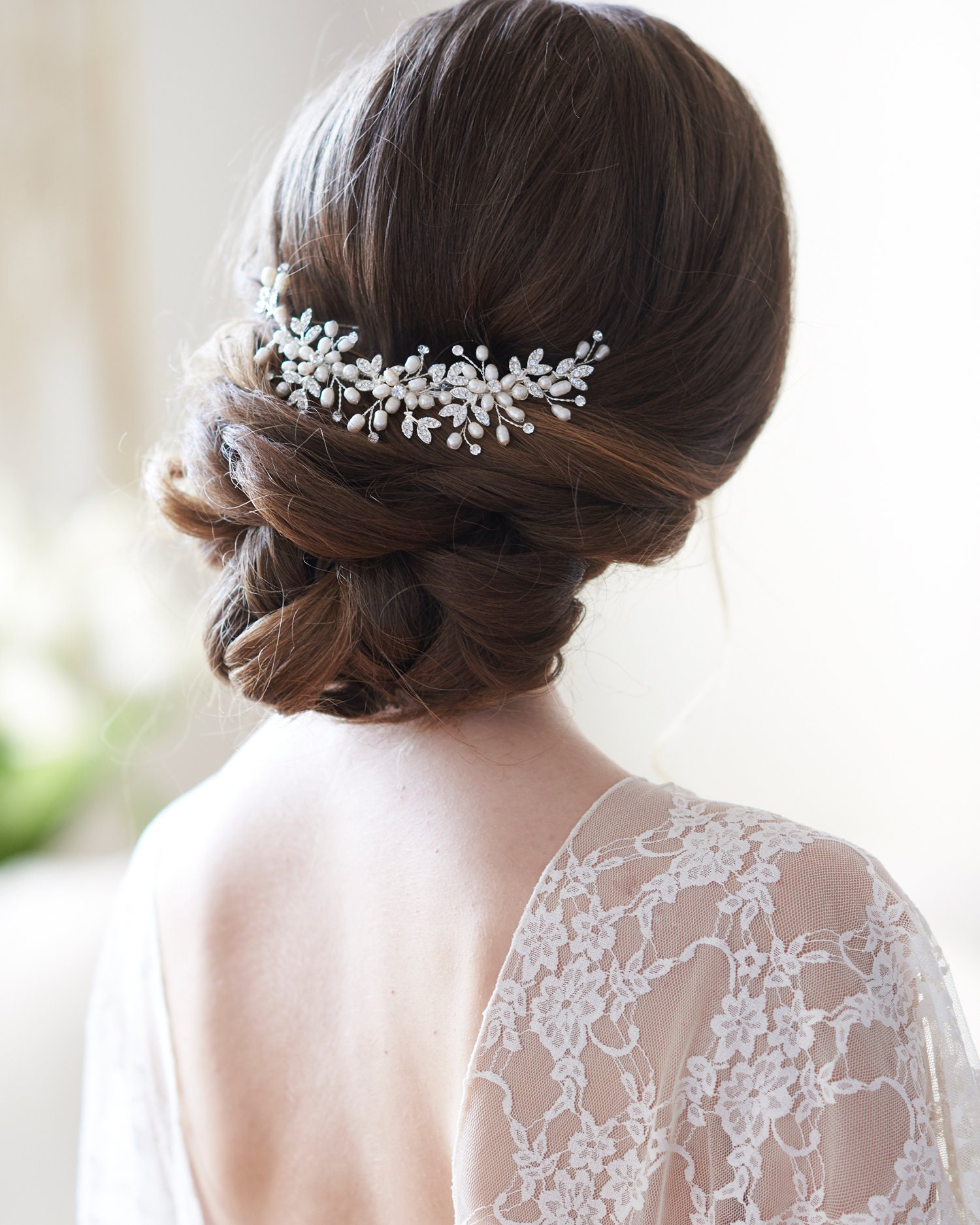 Bridal Hair Comb Freshwater Pearl Wedding Comb Rhinestone | Etsy
