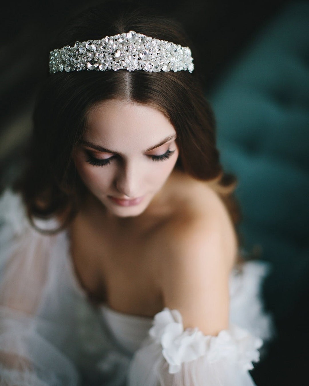 Luxury Crystal Pearl Bridal Tiara – Princess Crown Wedding Headband for Brides