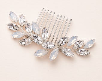 Opal & Crystal Bridal Comb, Opal Wedding Comb, Opal and Crystal Bridal Hair Comb, Wedding Hair Comb, Bridal Comb, Wedding Comb ~ TC-2435