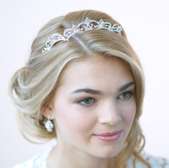 Rhinestone Wedding Tiara Princess Tiara Rhinestone Bridal Etsy