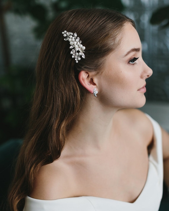 Fermaglio Per Capelli Con Zirconi - Accessorio Elegante Per Sposa, Donne, Occasioni Speciali - Foto 12