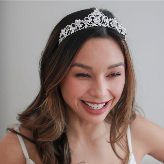 Rhinestone Wedding Tiara • Royal Bridal Crown • Crystal  display picture 2