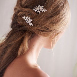 Set of 2 Crystal Hair Pins, Bridal Hair Accessories, Hair Pins for Bride, Bridal Hair Pins, Wedding Hair Pins, Wedding Headpiece 2847 image 4