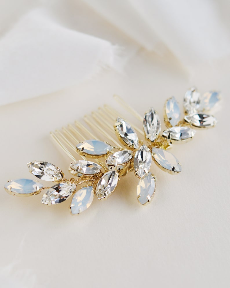 Opal Wedding Comb Wedding Comb ~ TC-2435 Opal and Crystal Bridal Hair Comb Bridal Comb Opal /& Crystal Bridal Comb Wedding Hair Comb
