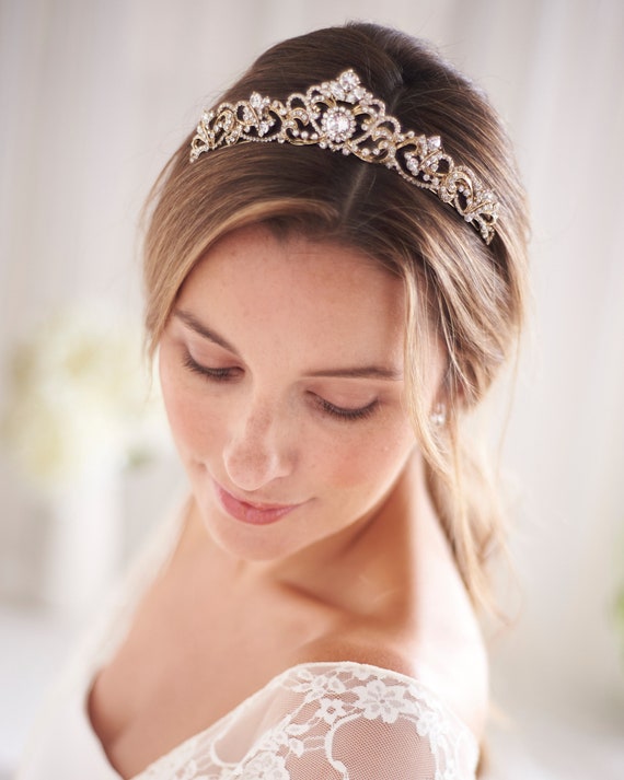 Rhinestone Bridal Crown, Wedding Elegant Tiara, Ro