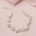 Pearl Wedding Bracelet, Crystal Bridal Bracelet, Floral Bridal Bracelet, Floral Pearl Bracelet, Wedding Day Jewelry,Bracelet for Bride ~4871 