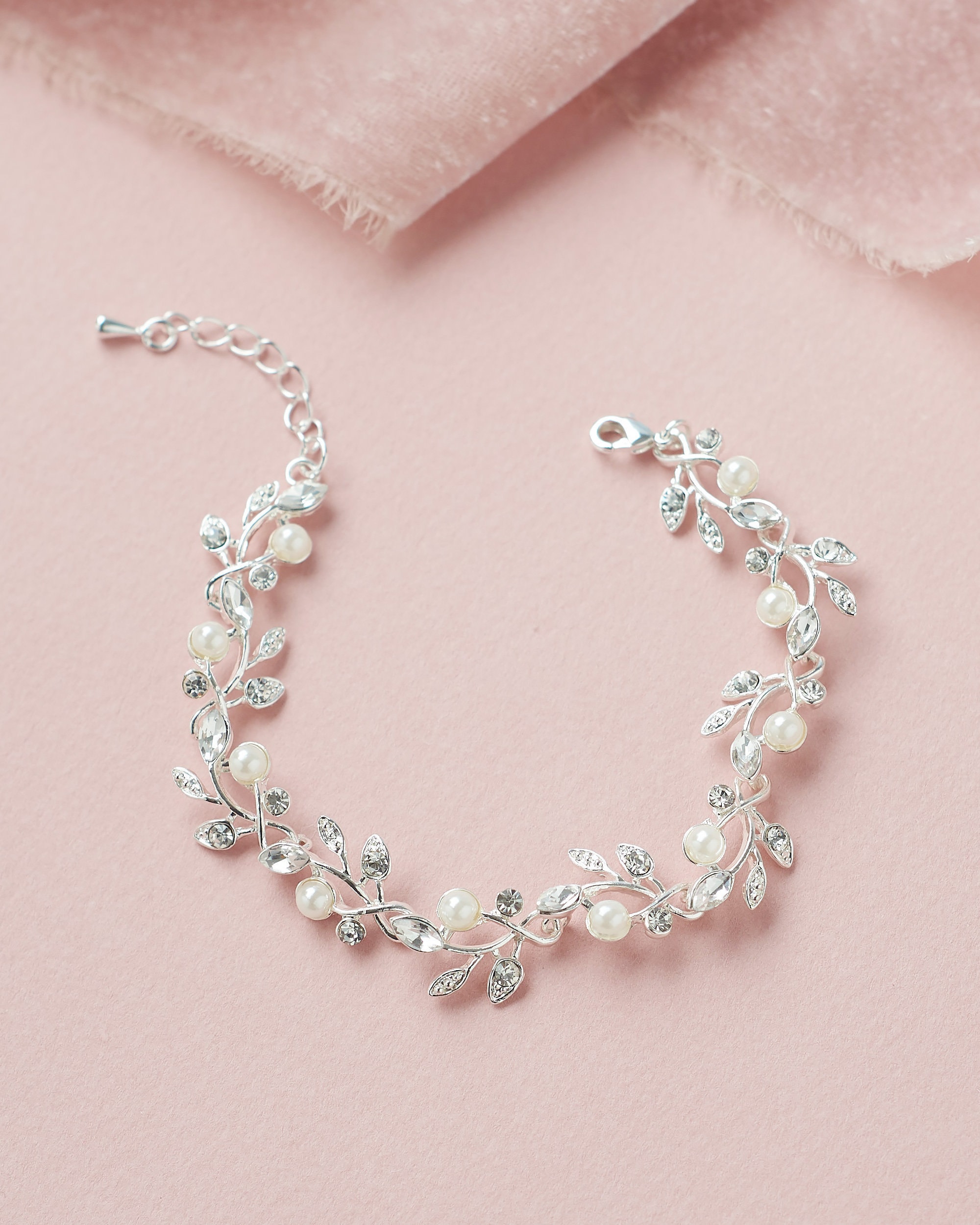 Pearl Wedding Bracelet Crystal Bridal 