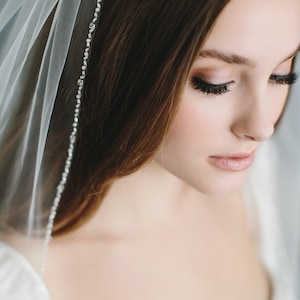 Wedding Veil • Pearl and Crystal Wedding Veil • Pearl Bridal Veil • Fingertip Veil • Cathedral Wedding Veil • Pearl Veil • 5116