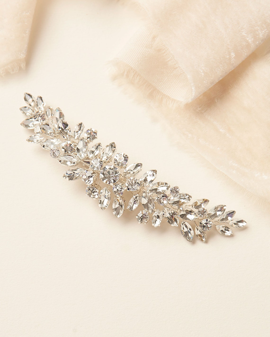 Crystal Bridal Hair Clip Crystal Wedding Hair Clip Silver Etsy
