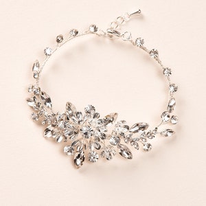Floral Bridal Bracelet • Crystal Wedding Bracelet • Wedding Bracelet • Rhinestone Bridal Bracelet • Wedding Jewelry • Floral Bracelet • 4924