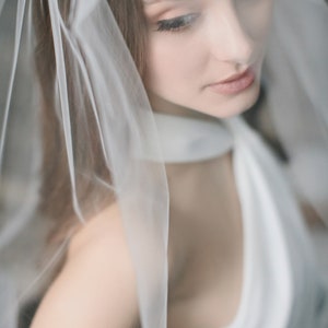 Bridal Veil, Cut Edge Veil, Simple Wedding Veil, Veil for Bride, Wedding Veil, Ivory Veil, White Veil, Veil for Wedding, Simple Veil,VB-5090 image 8