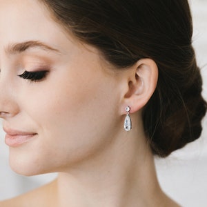 Crystal Bridal Earrings • Crystal Dangle Earrings • Bridal Jewelry • Silver Wedding Jewelry • Crystal Bridal Jewelry • Bridal Earring • 4441