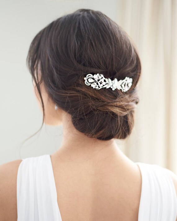 Silver Bridal Comb Rhinestone Wedding Hair Comb Vintage Etsy