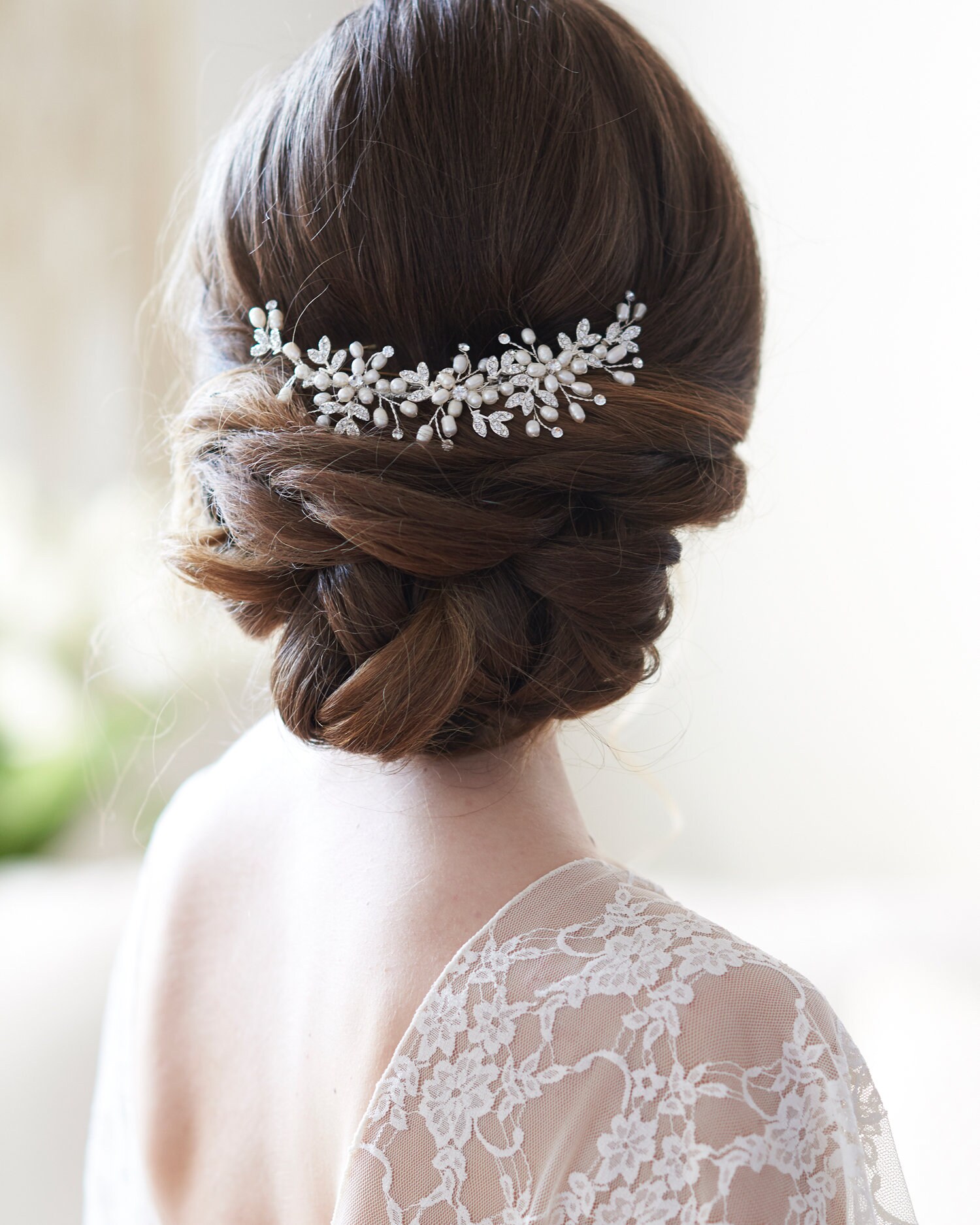 Bridal Hair Comb Freshwater Pearl Wedding Comb Rhinestone | Etsy