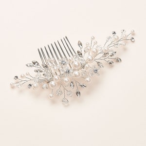 Pearl & Crystal Bridal Comb Floral Wedding Crystal Comb Bridal Headpiece Gold Wedding Comb Silver Bridal Comb Rose Gold Comb 2293 image 3