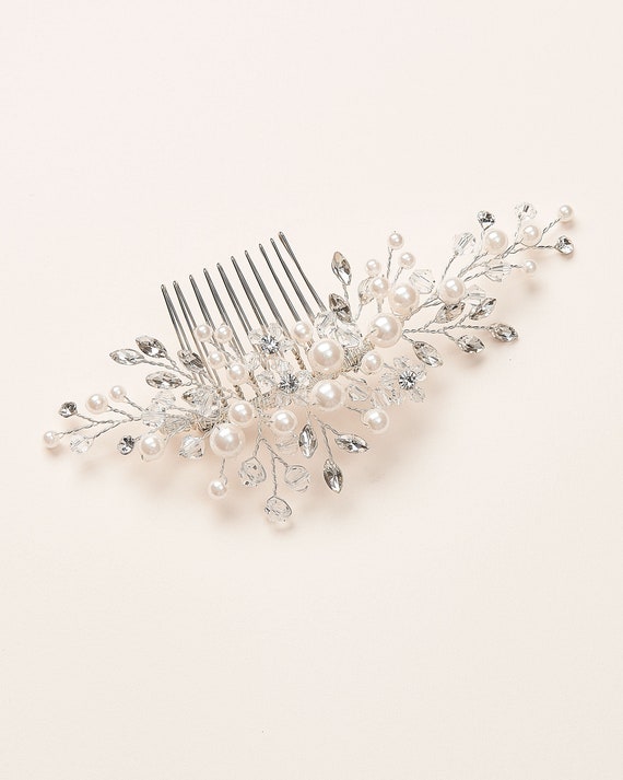 Peigne à Cheveux Perles Cristal Pour Mariée - Blanc Cassé Doré - Neuf Avec étiquettes
