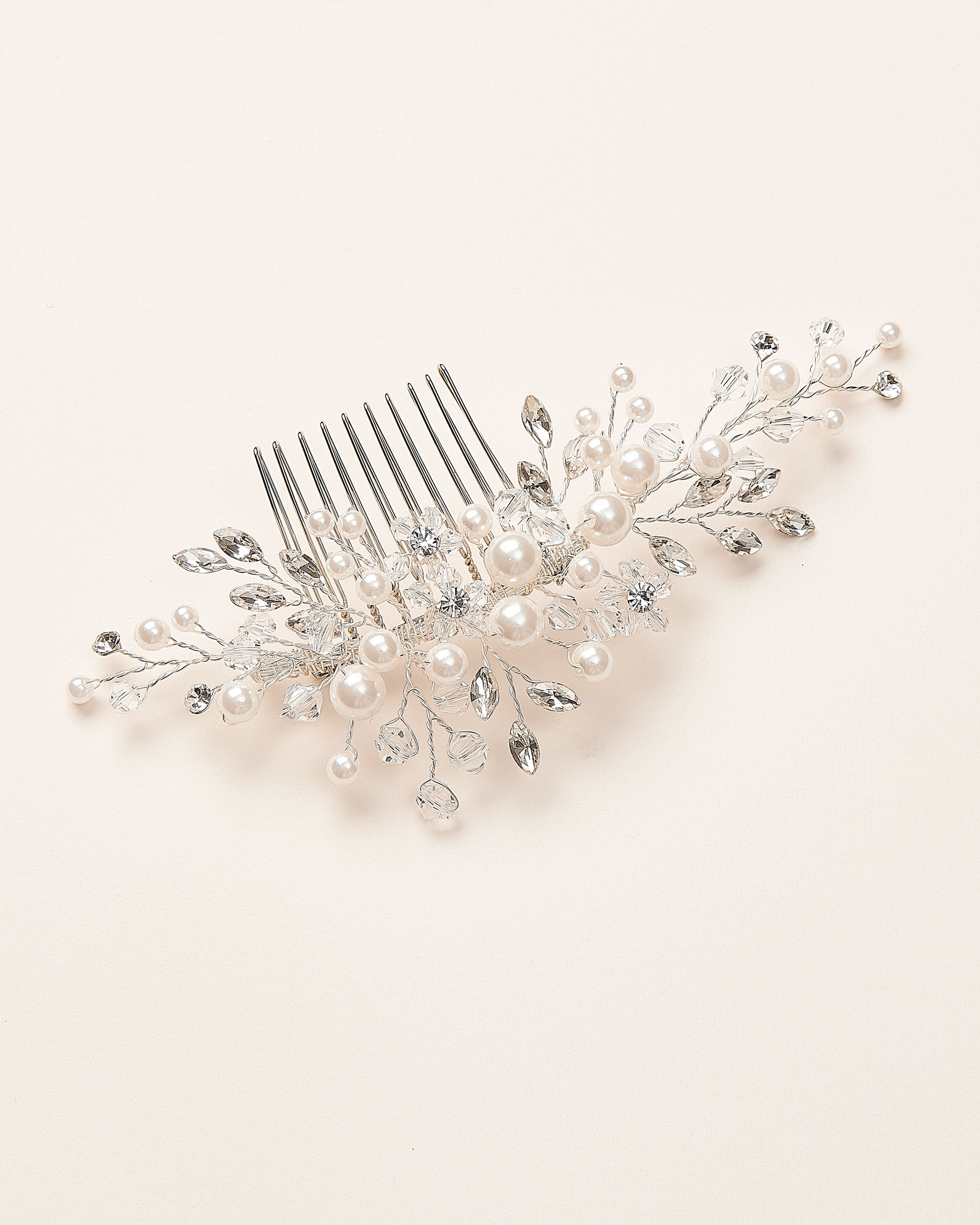 Bridal hair accessories, silver jeweler\'s wire with pearls, wedding, jewelry Pearl Wedding Hair Pins: Bridal Headpiece, Silver Wire (set  main image 3