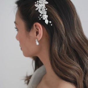 Floral Bridal Comb, Floral Wedding Hair Comb, Bridal Hair Comb, Floral Bridal Hair Accessory, Wedding Hair Accessory, Floral Comb 2437 image 7