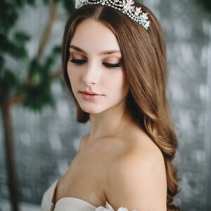 Crystal Wedding Tiara Bridal Tiara Crystal Wedding Headpiece Crystal Wedding Tiara Crystal Wedding Crown Bridal Headpiece 3441 image 4