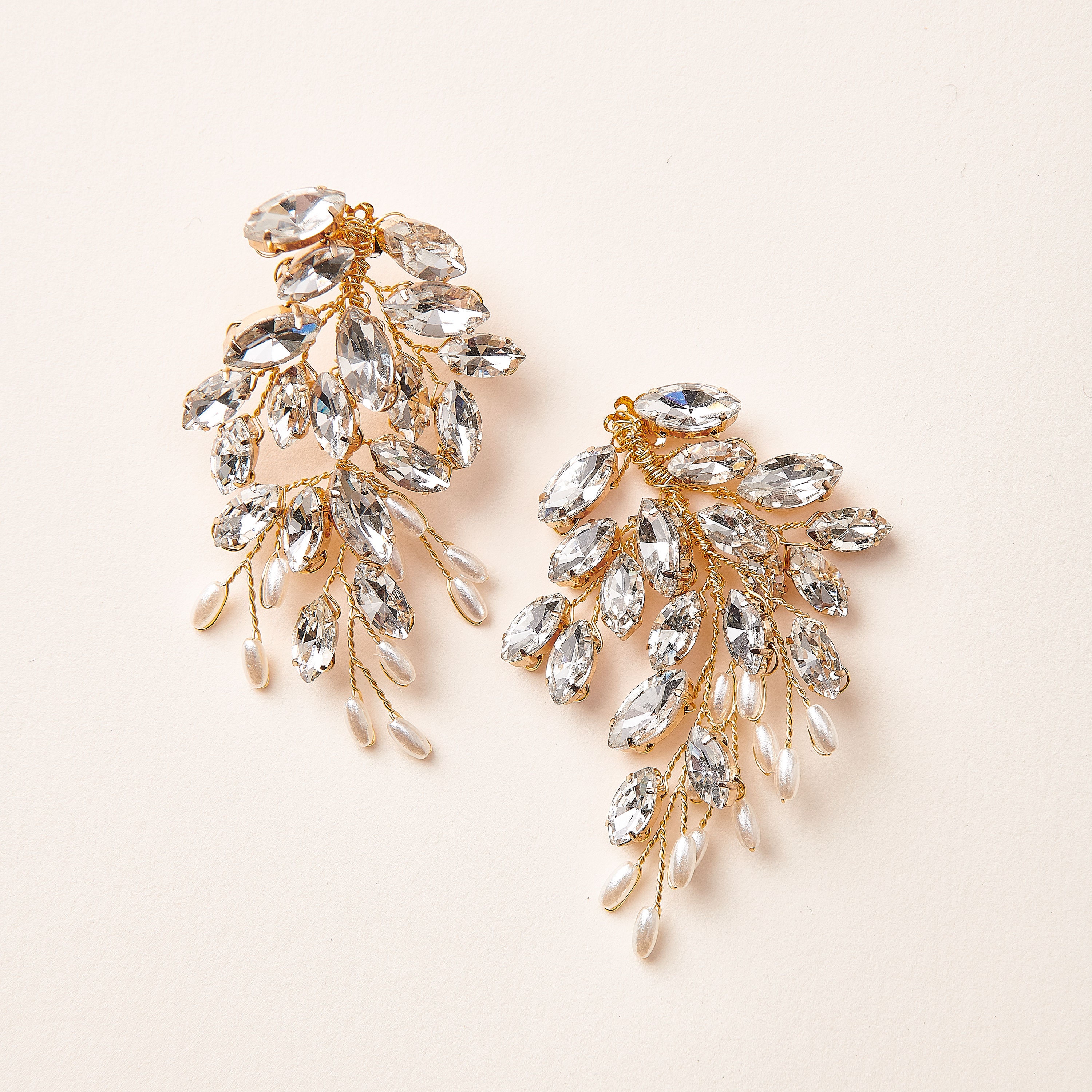 Floral Statement Earrings, Crystal Wedding Earrings, Statement Wedding Floral Statement Earrings, Crystal Wedding Earrings, Statement Wedding