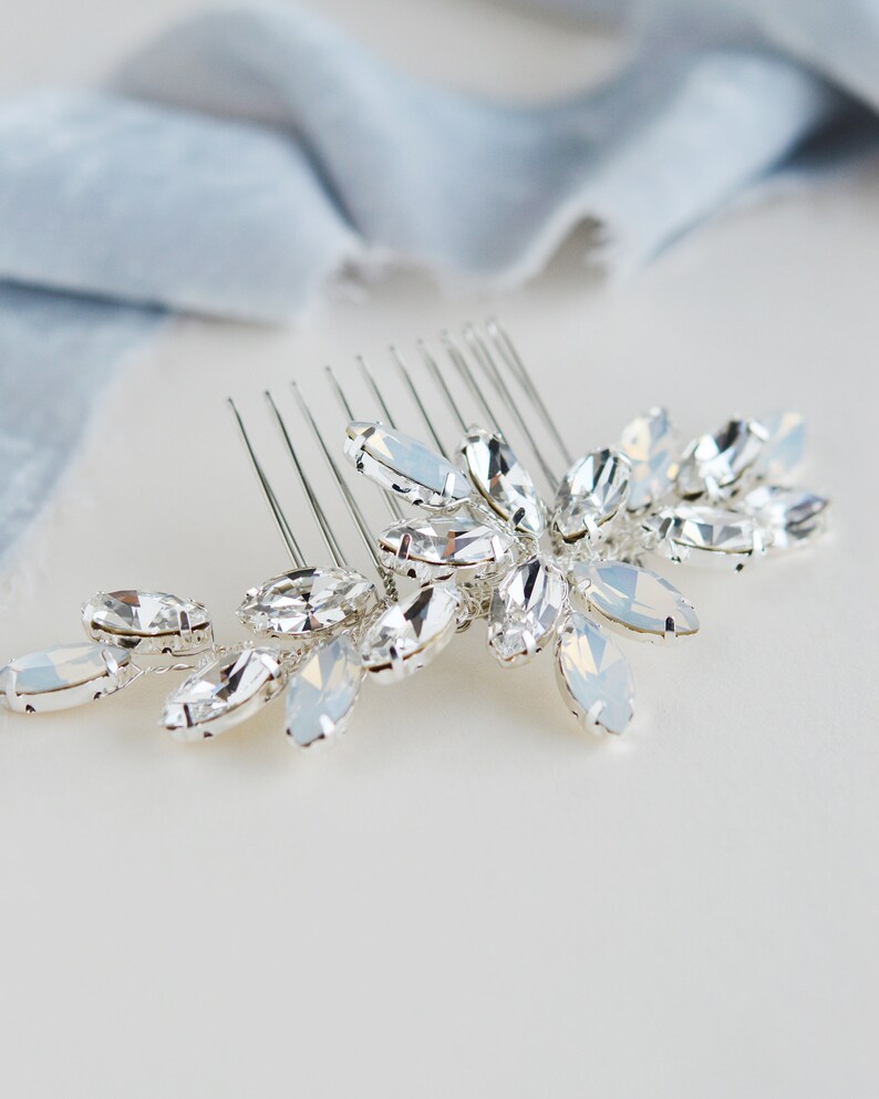 Opal Wedding Comb Wedding Comb ~ TC-2435 Opal and Crystal Bridal Hair Comb Bridal Comb Opal /& Crystal Bridal Comb Wedding Hair Comb
